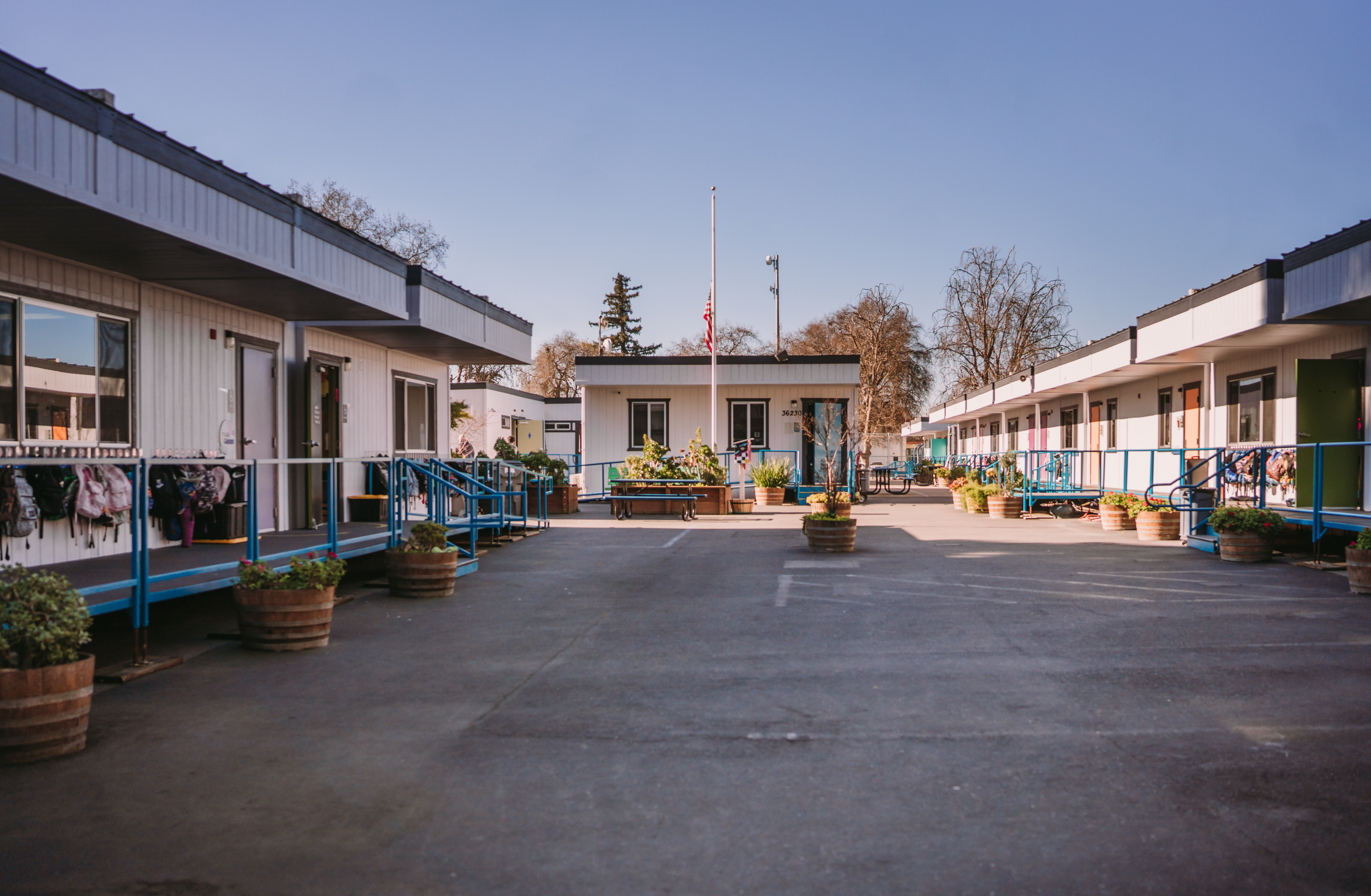 The Delta Elementary School classrooms from the front of the school.